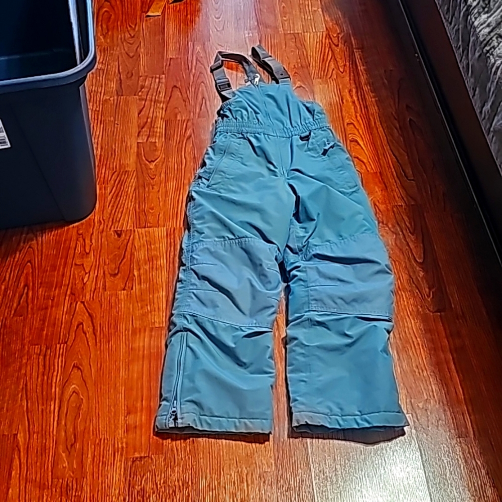 LANDS END BLUE SNOW PANTS SNOWSUIT OVERALL Size 8